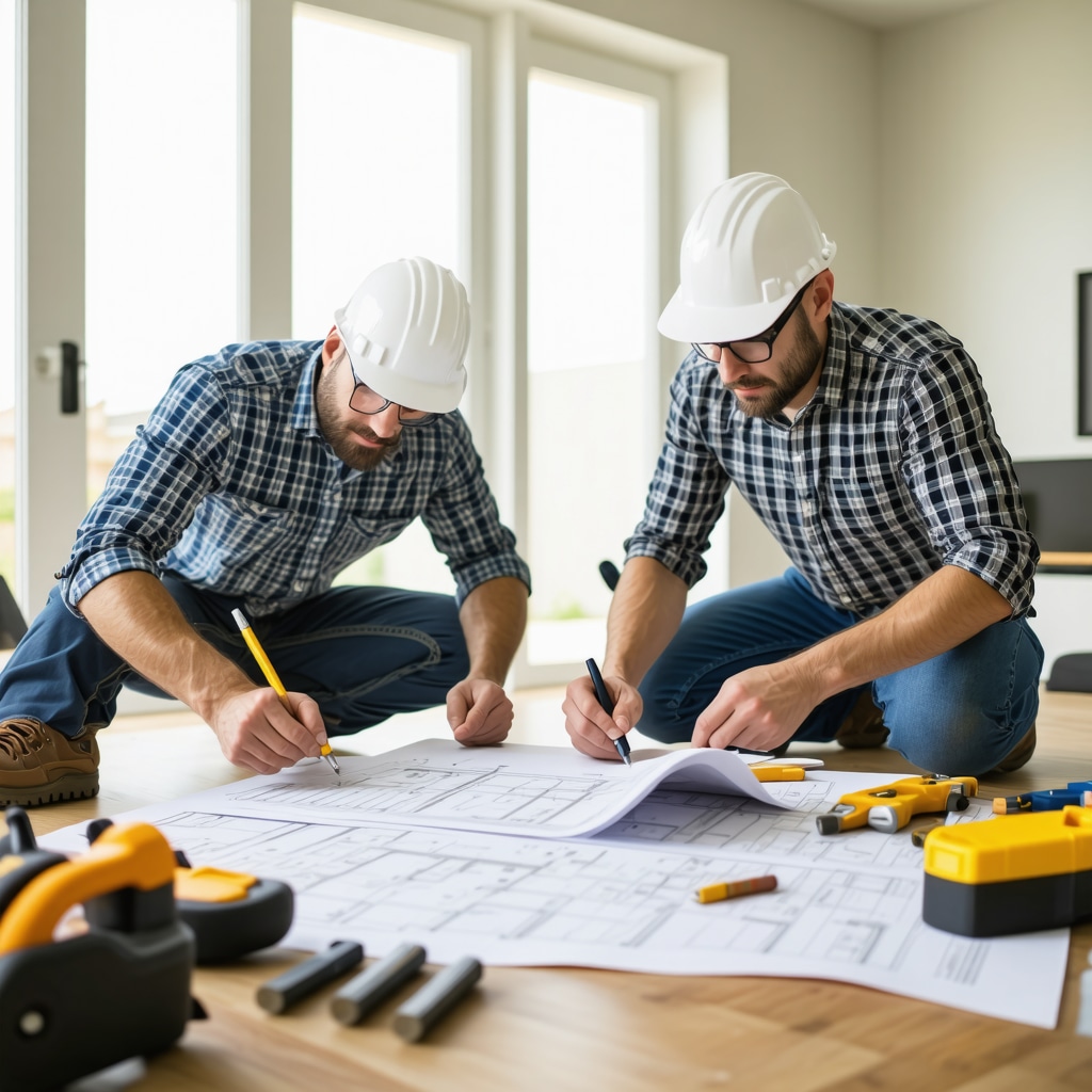 Contractor and homeowner reviewing insurance documents during Tampa home renovation