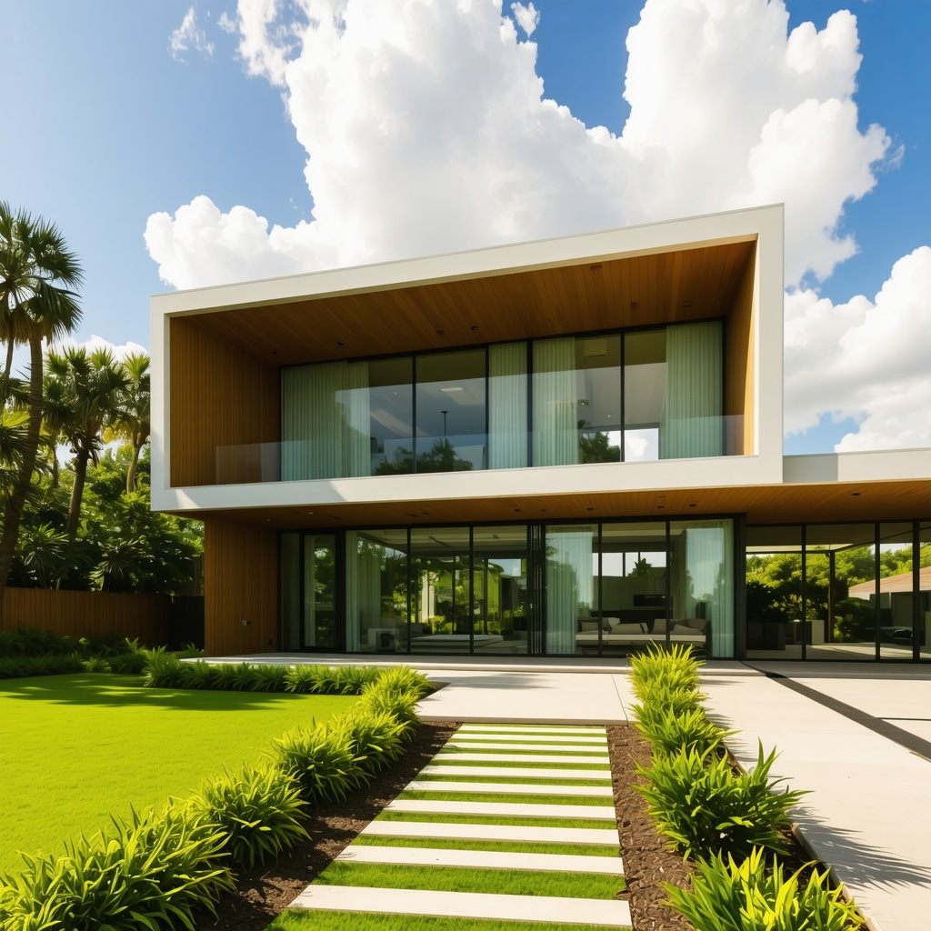 Contemporary Tampa home addition highlighting hurricane-resistant features and smart home technology integration