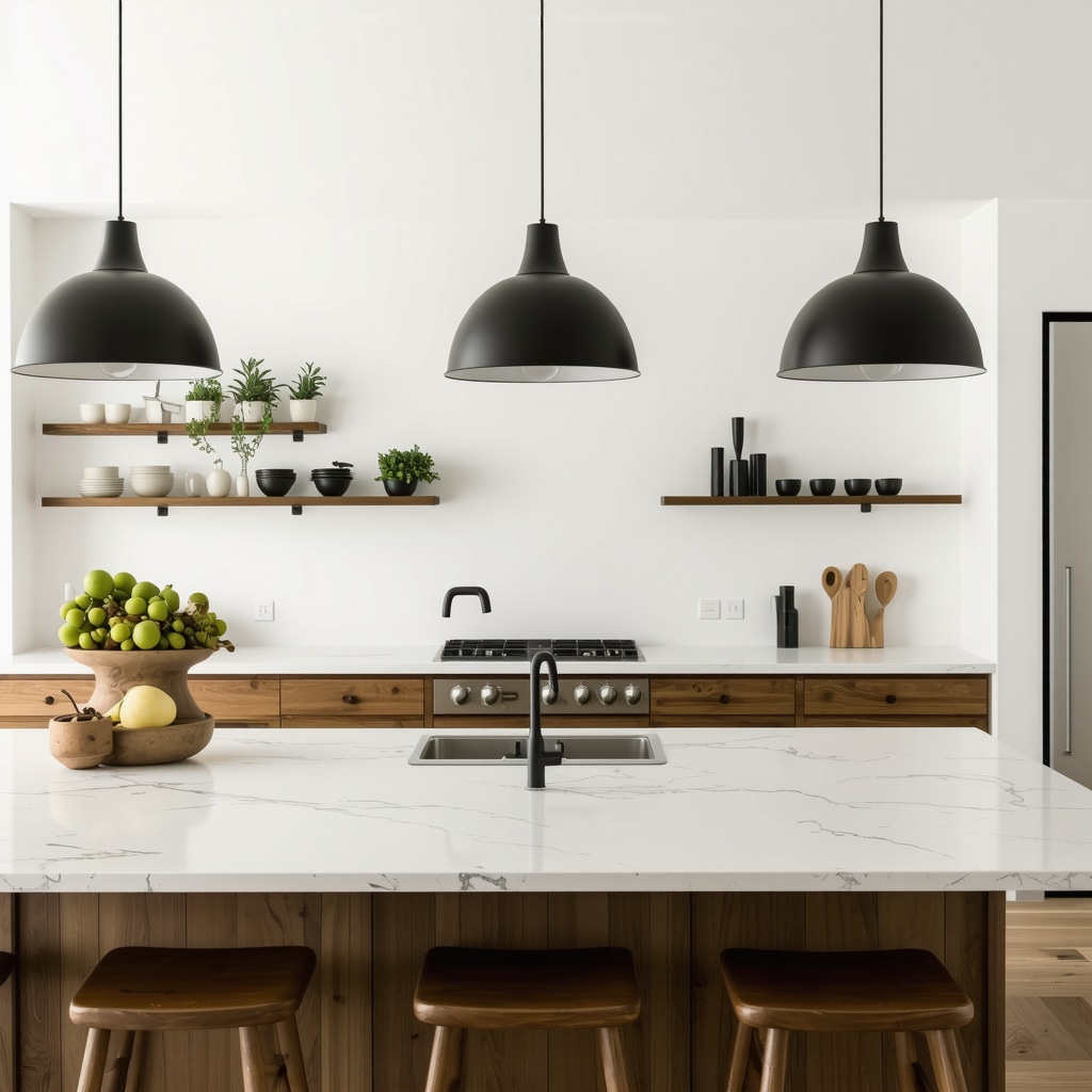 Modern Tampa kitchen featuring sustainable materials, smart appliances, and coastal-inspired design elements with natural light