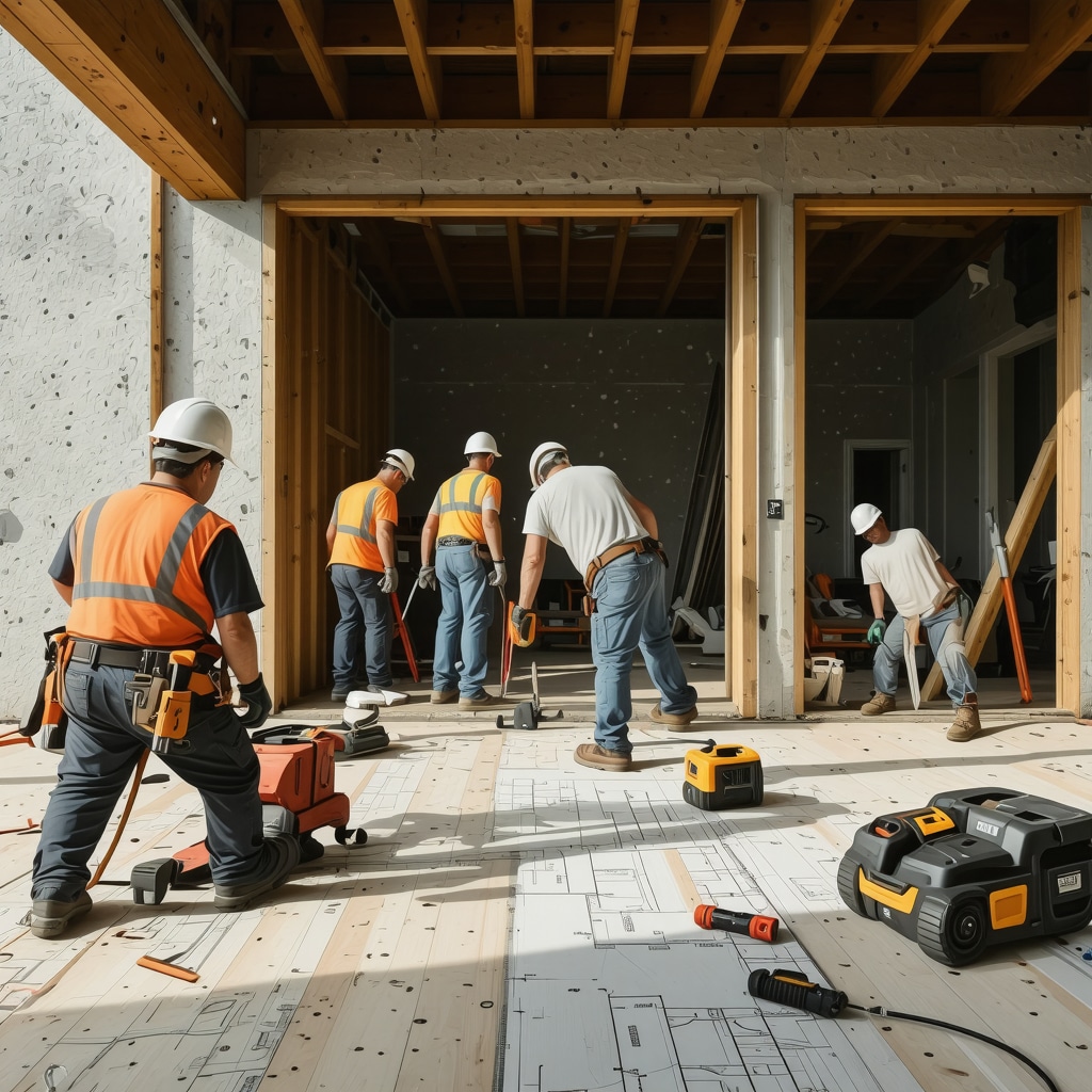 Contractors installing hurricane-resistant windows and smart home technology in Tampa home flip renovation