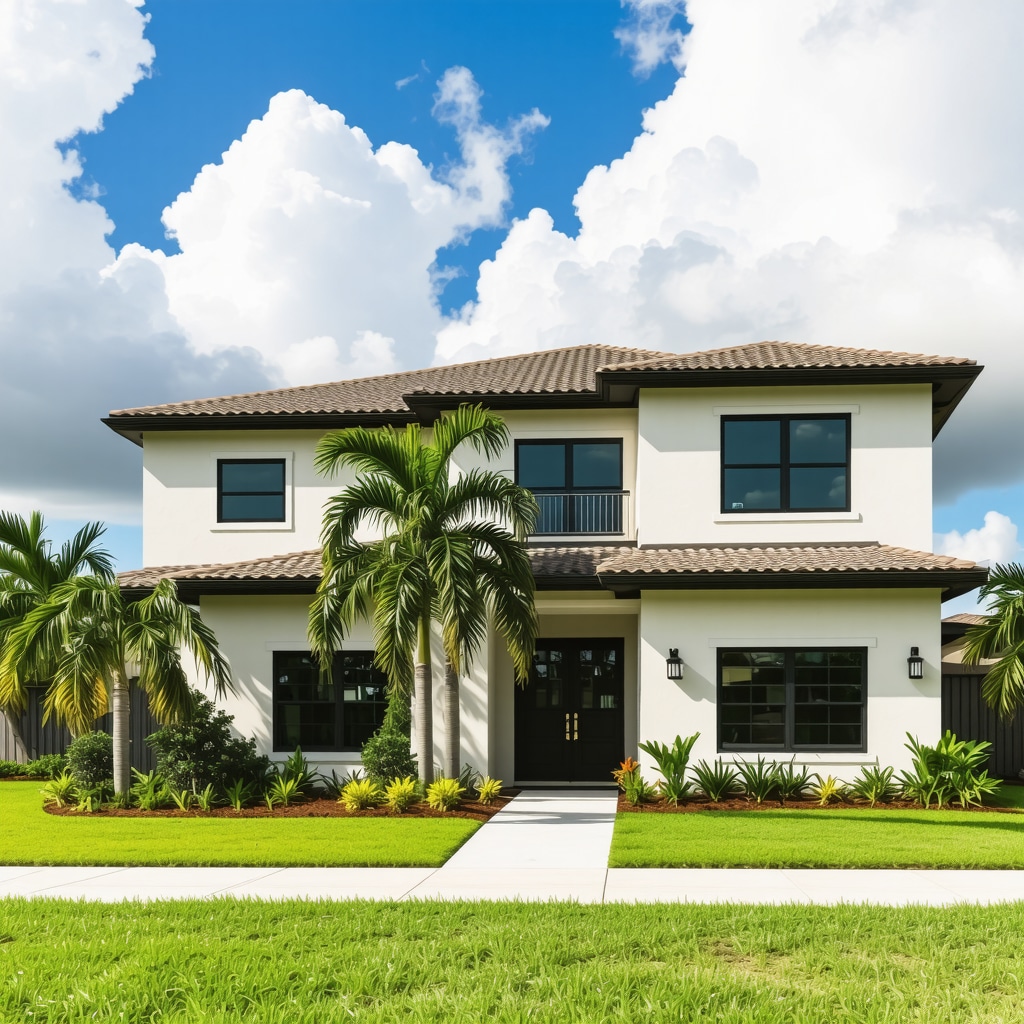Modern Tampa home renovation site showing digital risk monitoring equipment and hurricane-resistant construction
