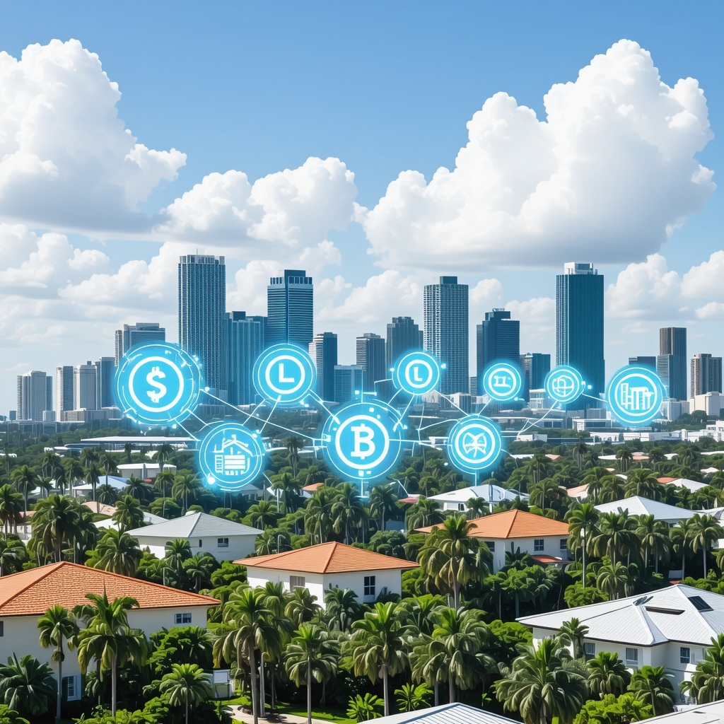 Infographic illustrating AI matching and blockchain contract security for Tampa contractors