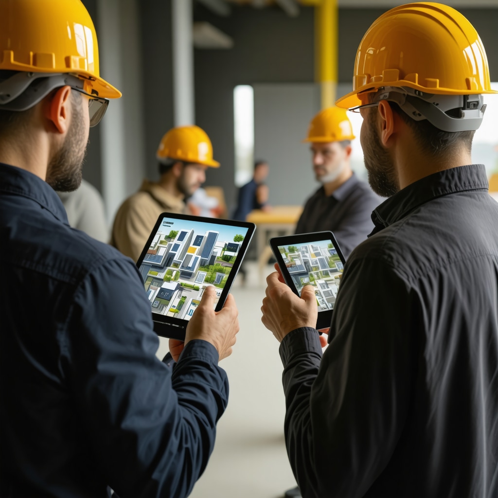 Contractors using BIM software and 3D models for remodeling project management in Westchase