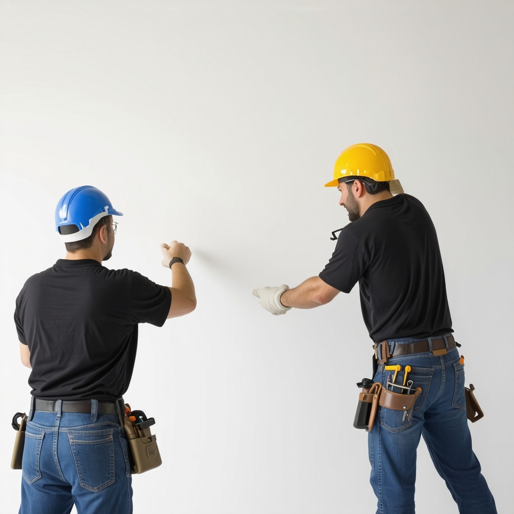 Drywall contractor installing moisture-resistant drywall panels with specialized tools in a Tampa home