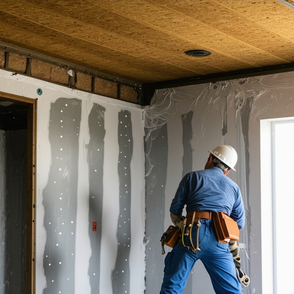 Professional installing moisture-resistant drywall with vapor barriers and smart sensors in Tampa home