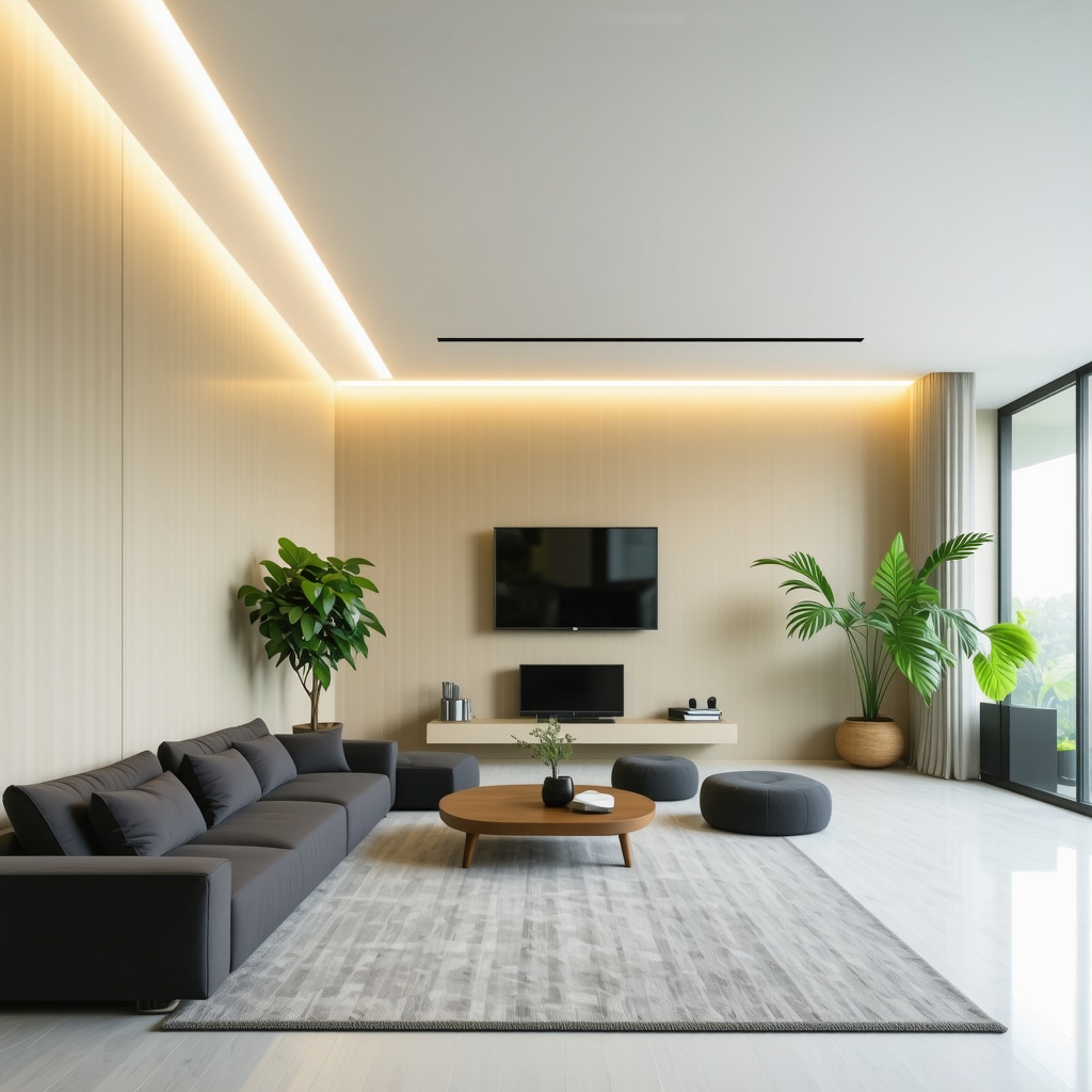 Interior of Tampa home showing smart sensors and nanotech mold-resistant wall coatings