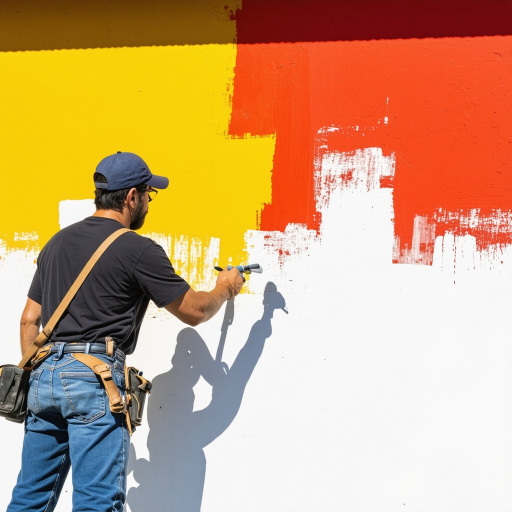 Painter applying advanced reflective and thermochromic paint on a Trinity FL home exterior wall in sunlight
