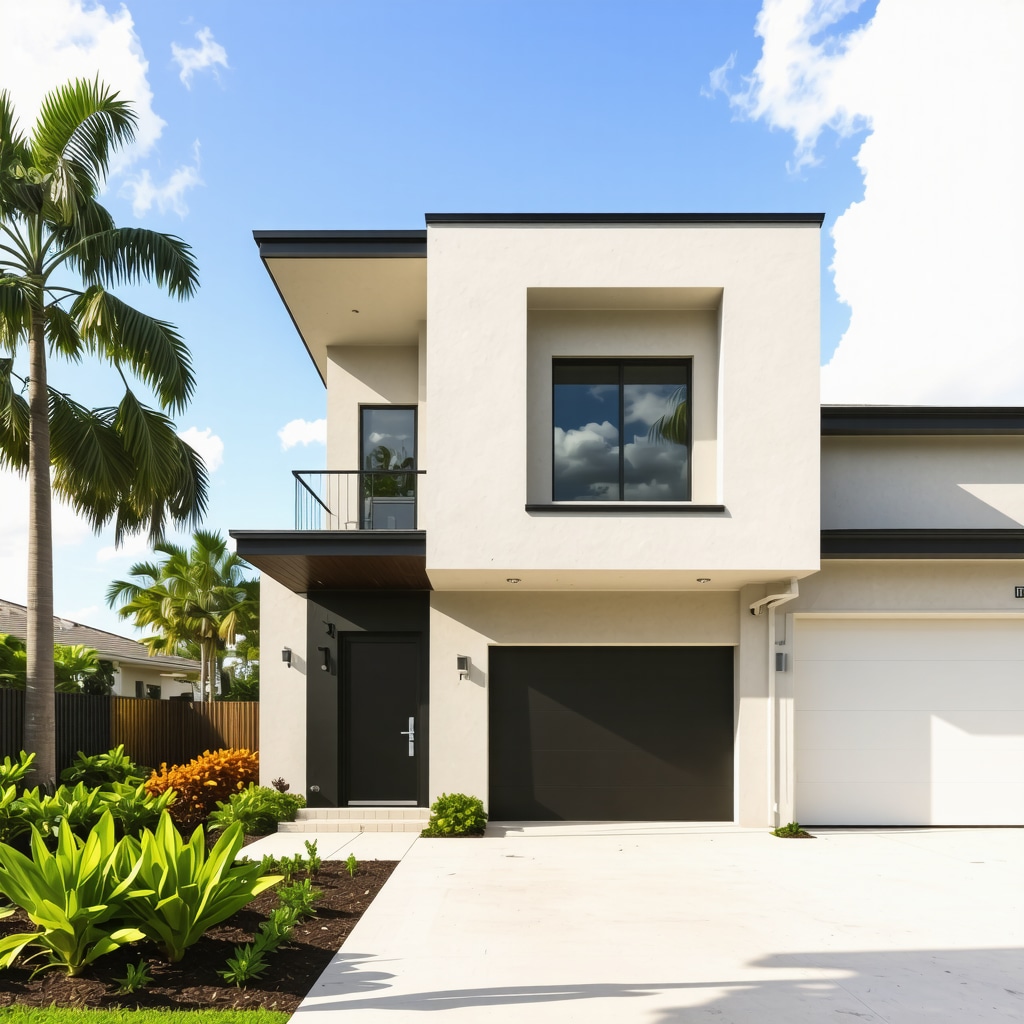 Modern Tampa home remodel featuring fiber cement siding and smart home systems amid subtropical surroundings