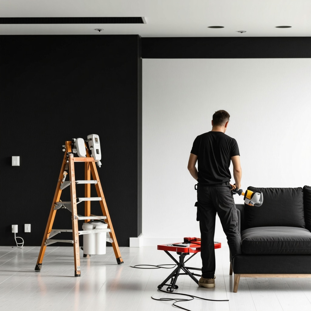 Interior painting using antimicrobial paint and smart sensors in a Tampa residence