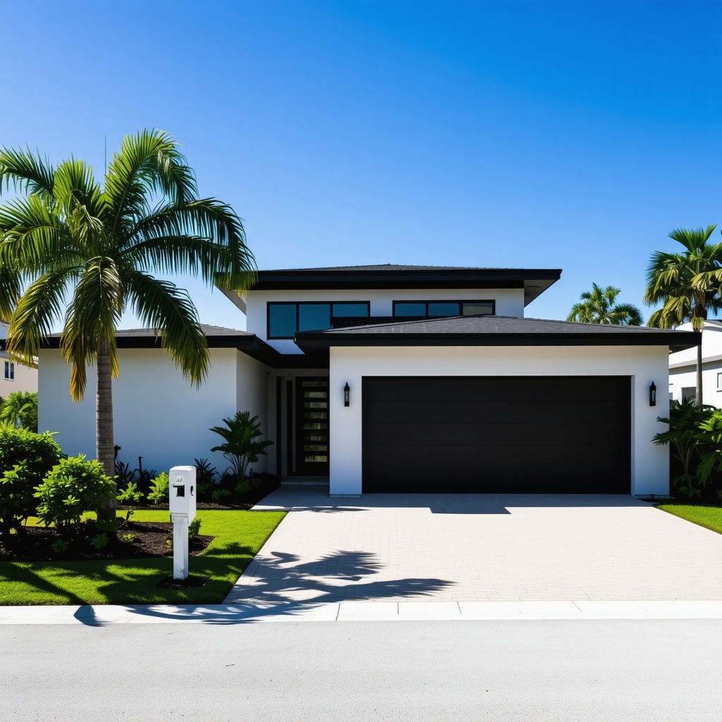 Close-up of a Trinity Florida home exterior showing advanced paint layering with vibrant colors and reflective finish