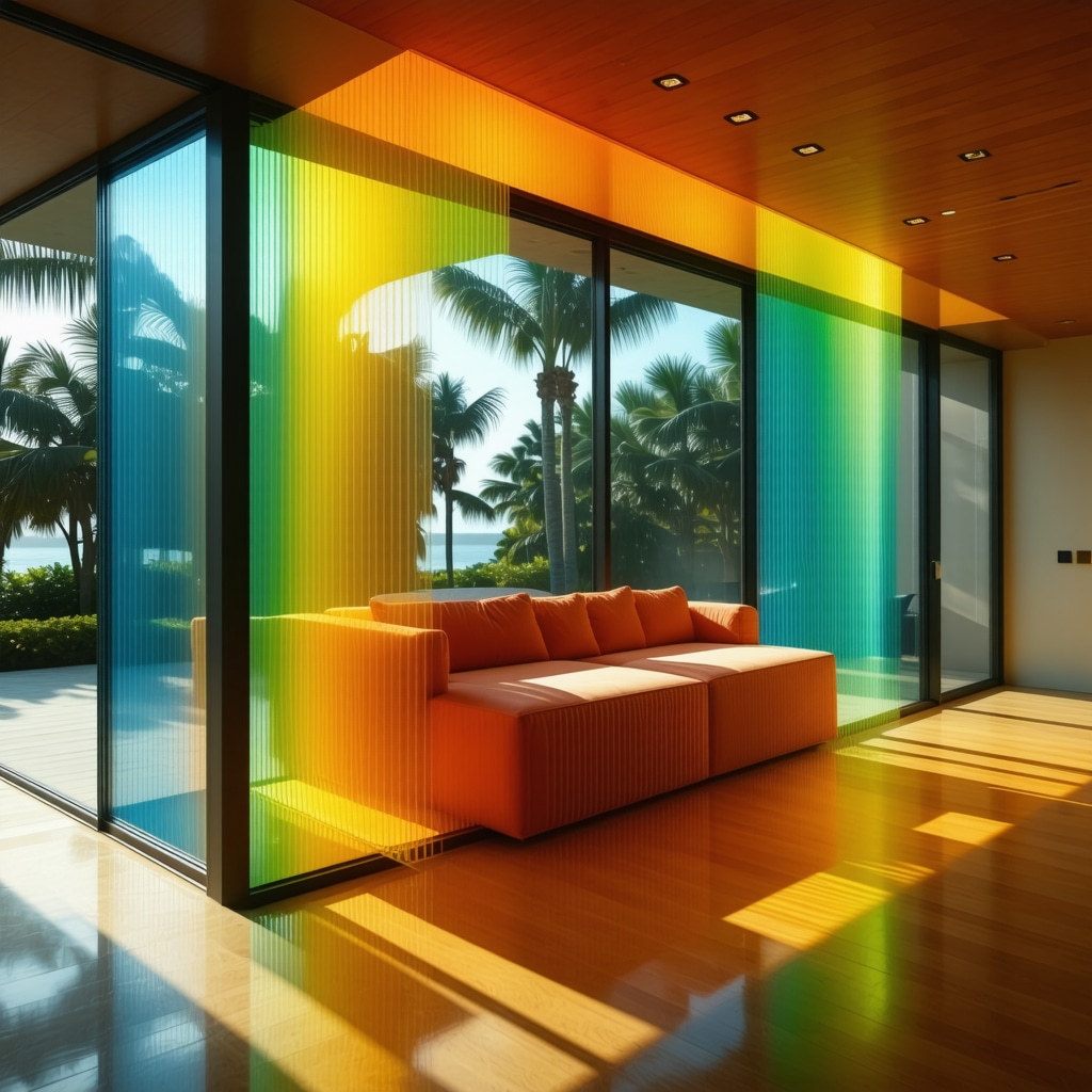 Computational Fluid Dynamics simulation showing airflow and thermal gradients around energy-efficient window in Tampa coastal home