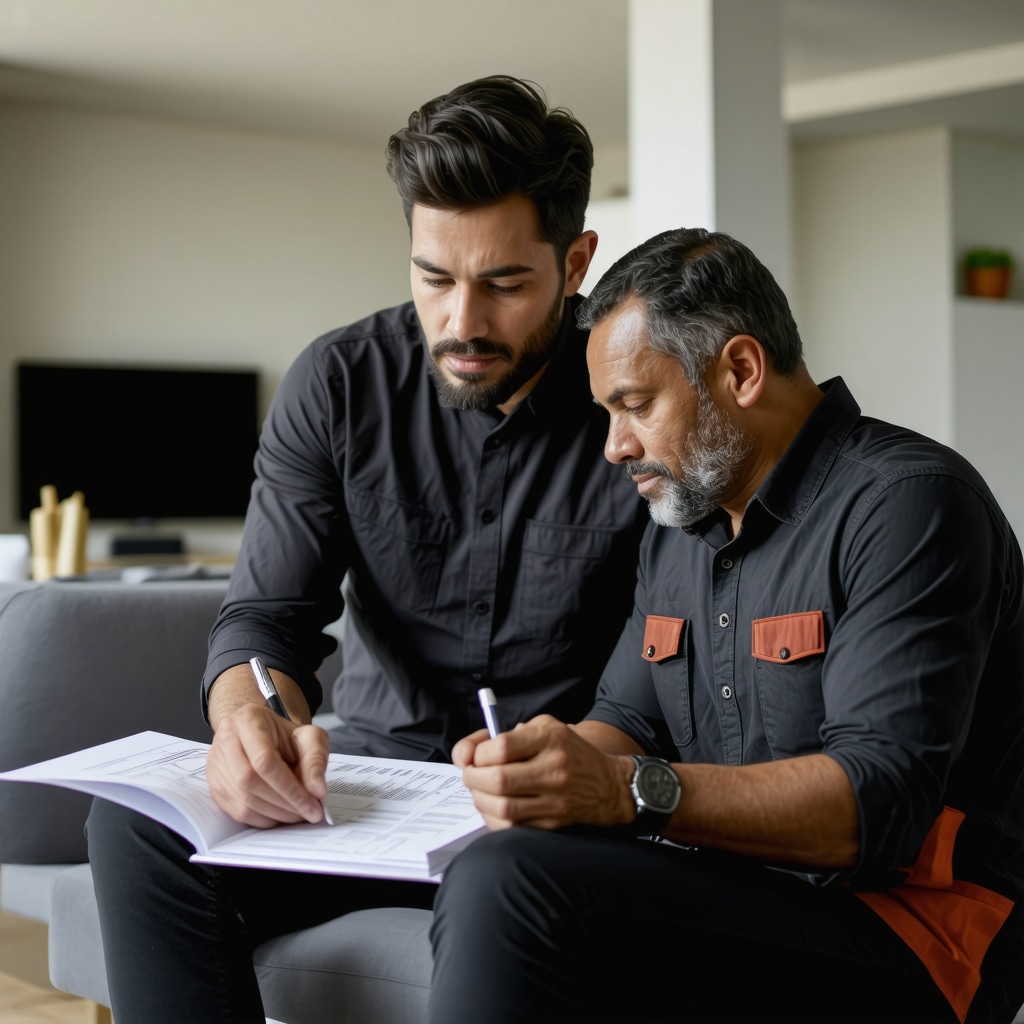 Contractor and homeowner discussing urgent home repair contract in Tampa