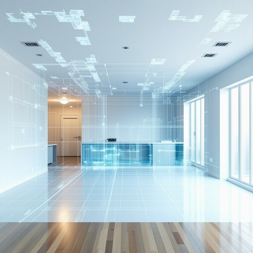Digital twin model showing moisture mapping and drywall repair planning for a Tampa home