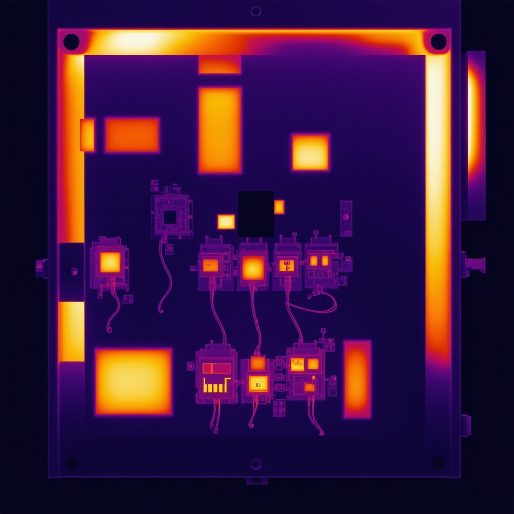 Infrared thermography image displaying heat anomalies in a residential electrical panel in Tampa