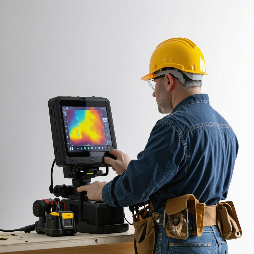Contractor performing infrared thermal inspection to detect hidden water damage in a residential property in Tampa