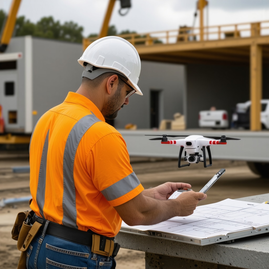 Licensed general contractor utilizing BIM and drone technology at Odessa construction site