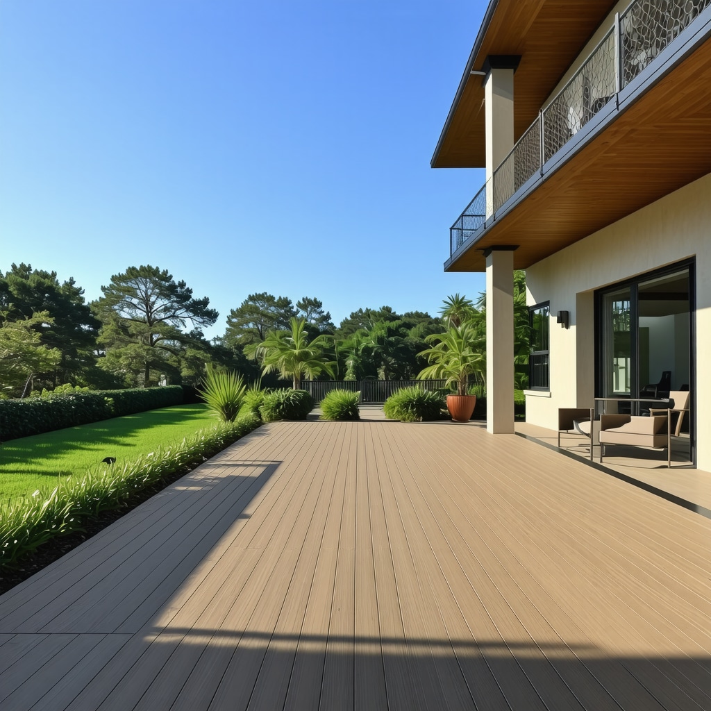Tampa backyard deck with smart lighting and composite materials