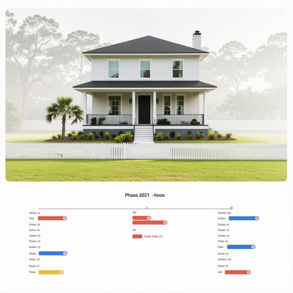 Gantt chart illustrating project phases and timelines for Tampa house flipping project