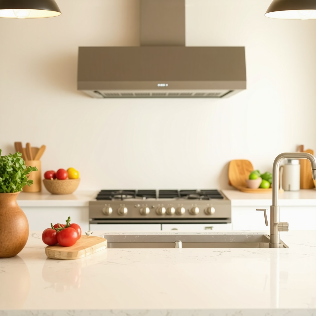 Accessible kitchen with ergonomic counters and smart home technology in a senior-friendly Tampa home