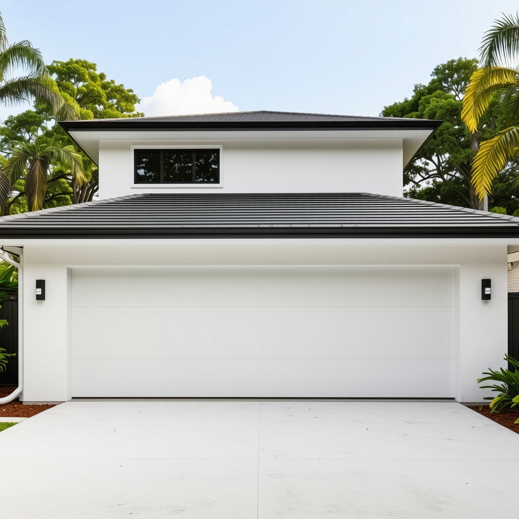 Modern garage conversion with smart home sensors and advanced moisture barriers in Tampa home