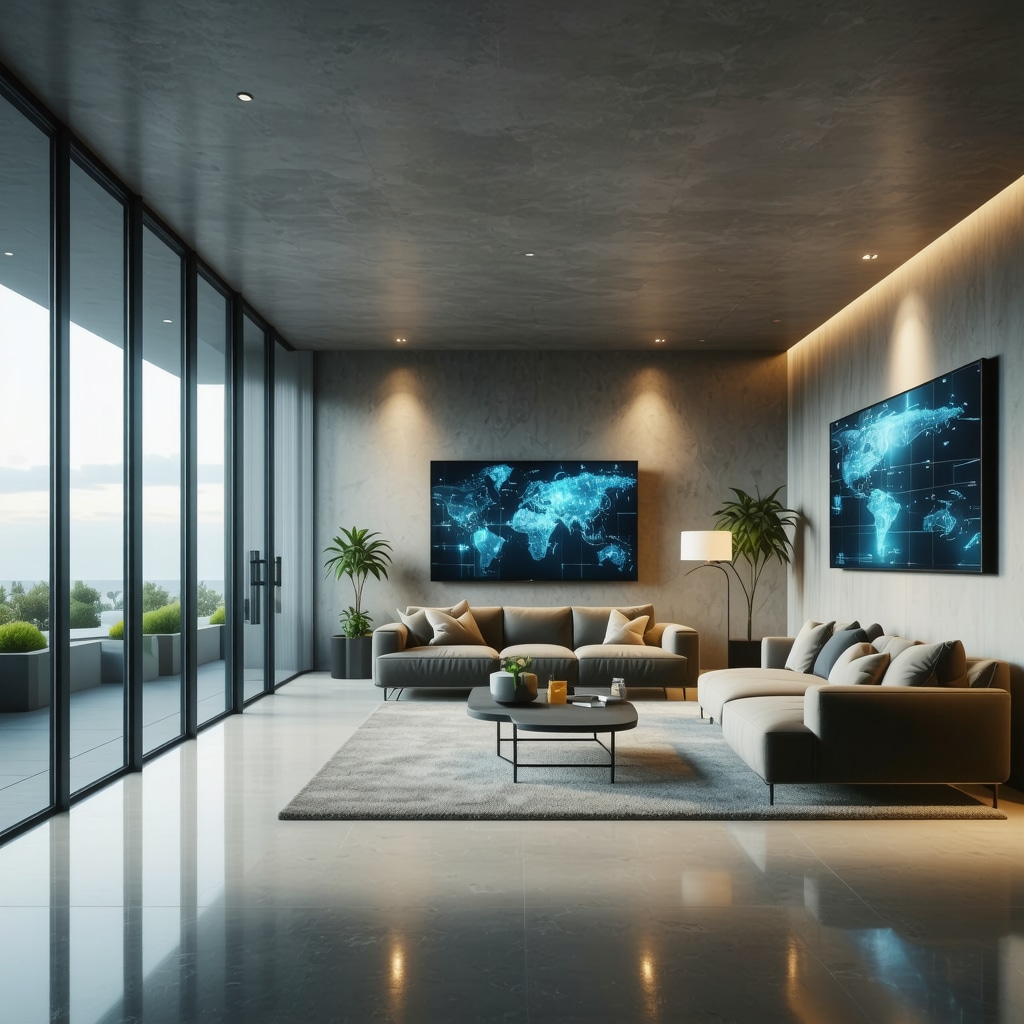 High-tech Tampa home interior with smart sensors and moisture barriers for mold and leak prevention
