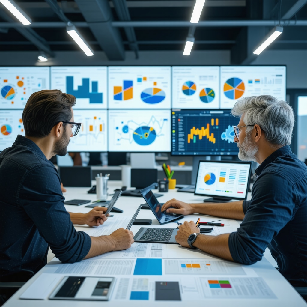 Construction professionals in Tampa using BIM software and data analytics for advanced project management