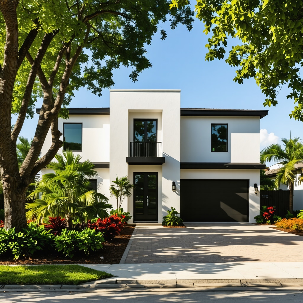 Freshly painted Trinity home exterior with advanced nanotechnology paint finish resisting sun and humidity