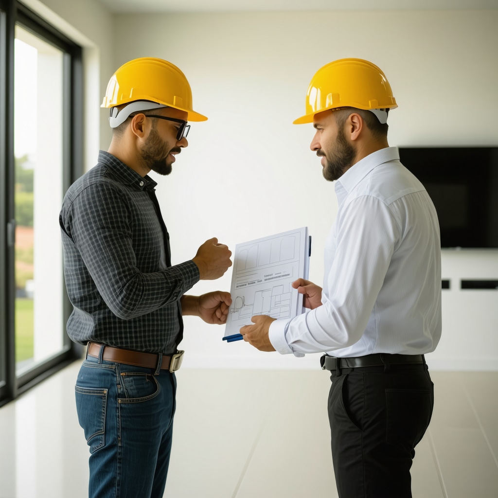 Contractor and homeowner reviewing renovation plans in Tampa