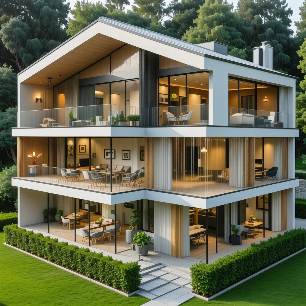 A detailed digital twin model showing clash detection and resource flow in home renovation