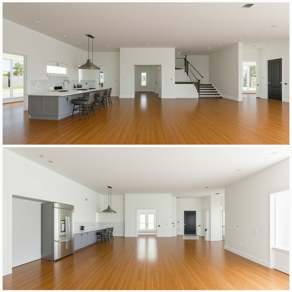 Futuristic digital twin model of a Tampa renovation project with real-time data overlays