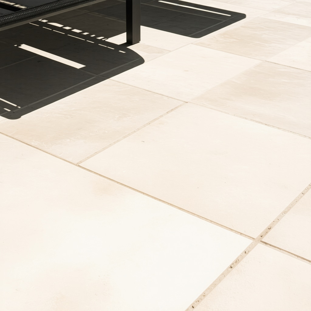 Close-up of resilient porcelain tiles suitable for Tampa's humid climate.