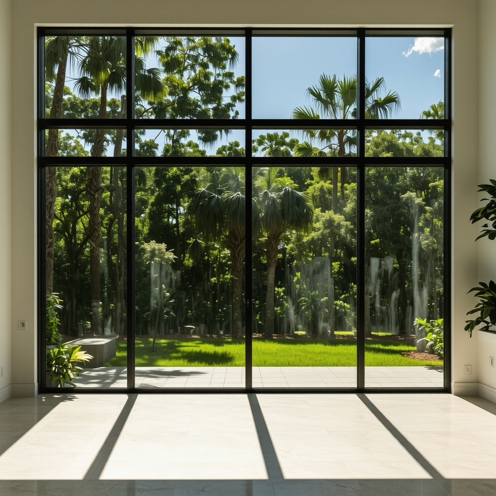 Energy-efficient windows installed in a Tampa home with sunlight and greenery outside