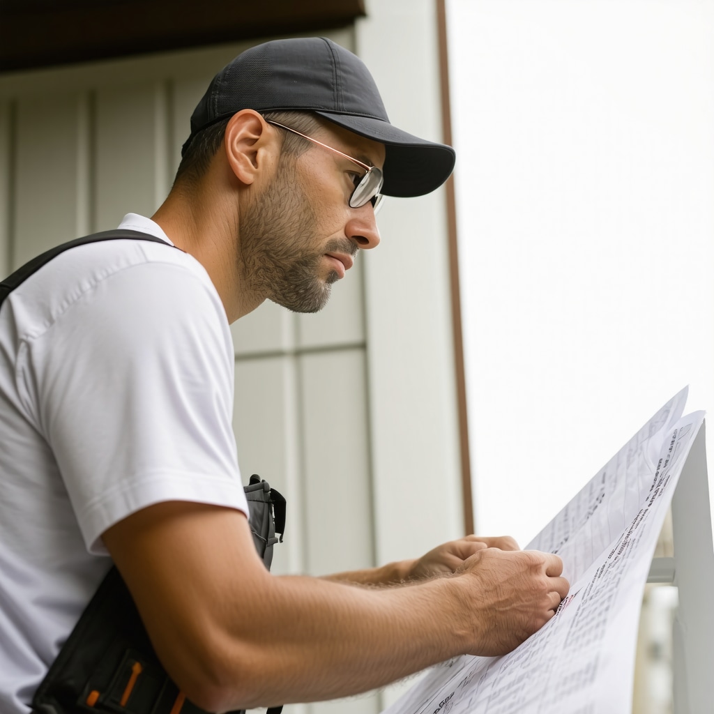 Contractor inspecting weather-resistant siding options for a Tampa home facing humid climate challenges