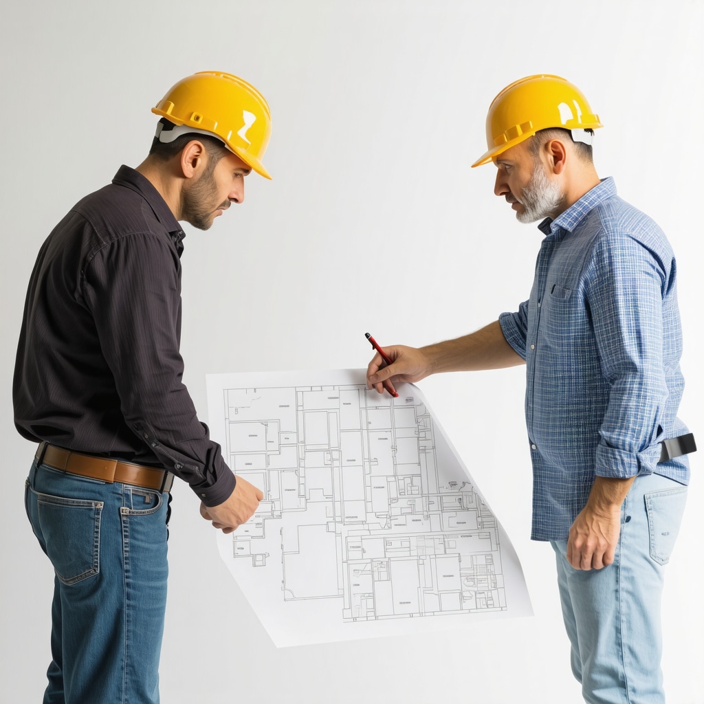 Contractor discussing detailed plans for heritage home restoration in Tampa
