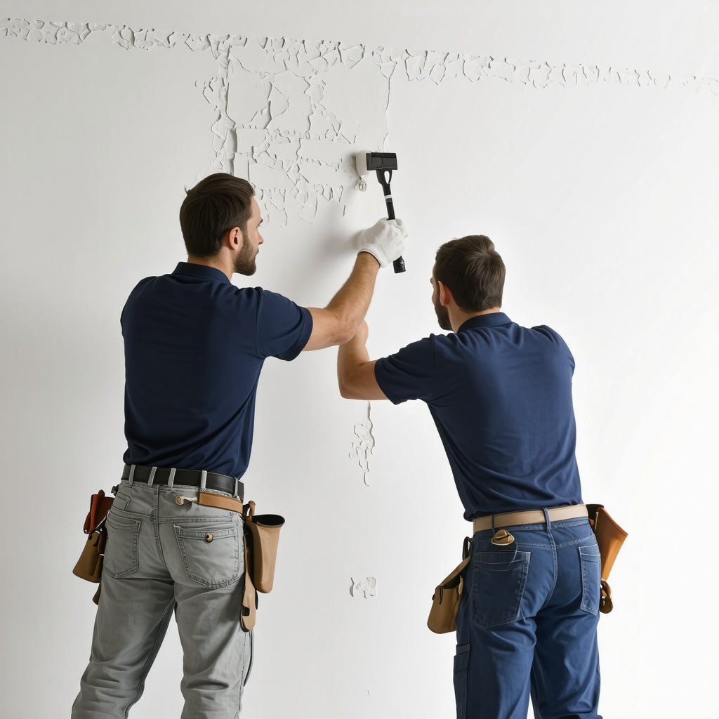 Drywall repair process in Tampa home by professional contractor