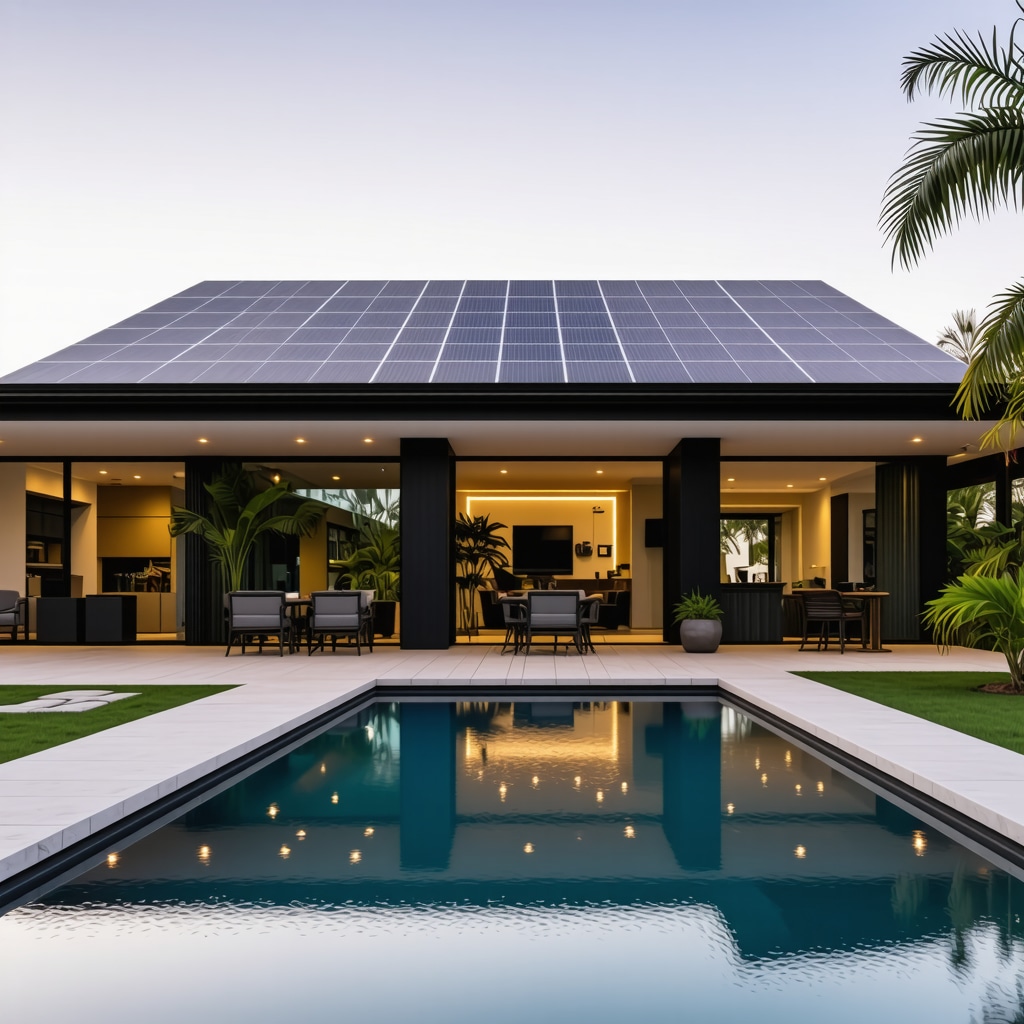Smart Tampa house with solar panels and automation systems