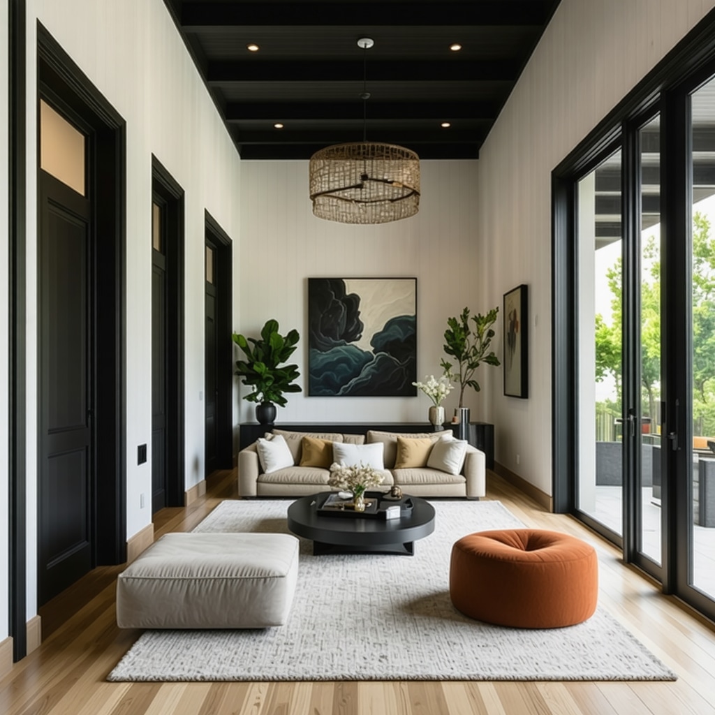 Interior of a Tampa home blending historic design elements with modern smart home devices