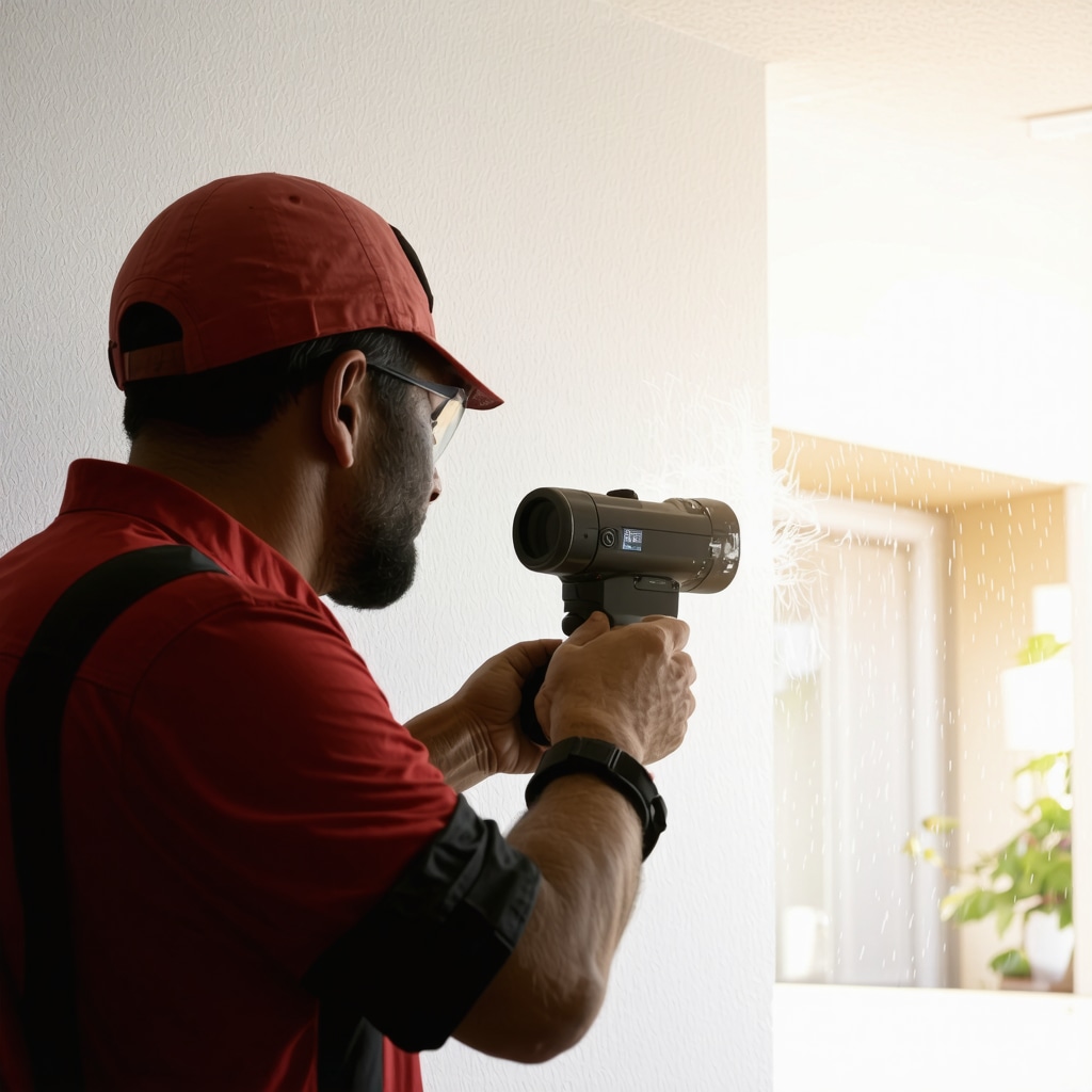 Technician inspecting Tampa home with infrared camera to find hidden water damage