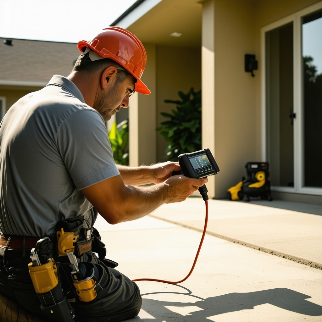 Contractor using infrared imaging to detect water leaks in Tampa residence