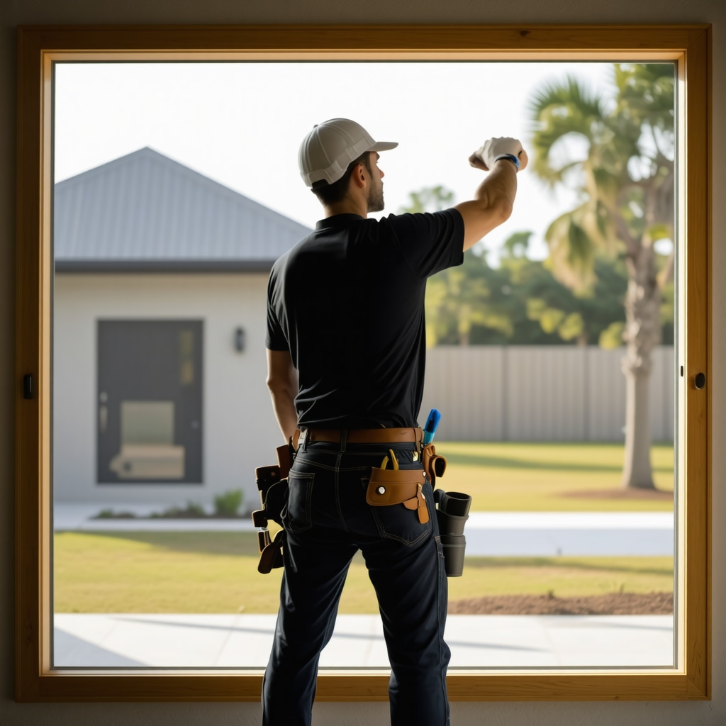 Tampa contractor installing energy-efficient window in a home