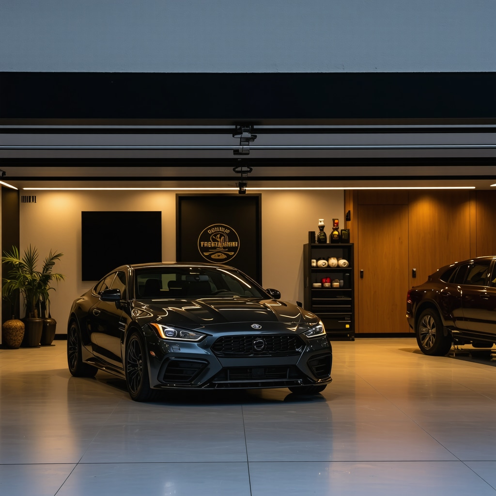 Contemporary garage with integrated smart systems and weather-resistant features in Tampa