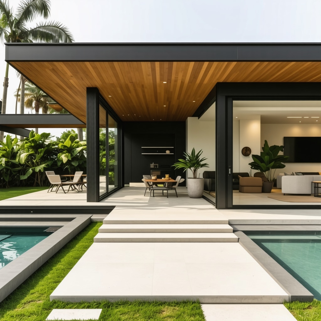 Contemporary Tampa house featuring weatherproof finishes and elegant design