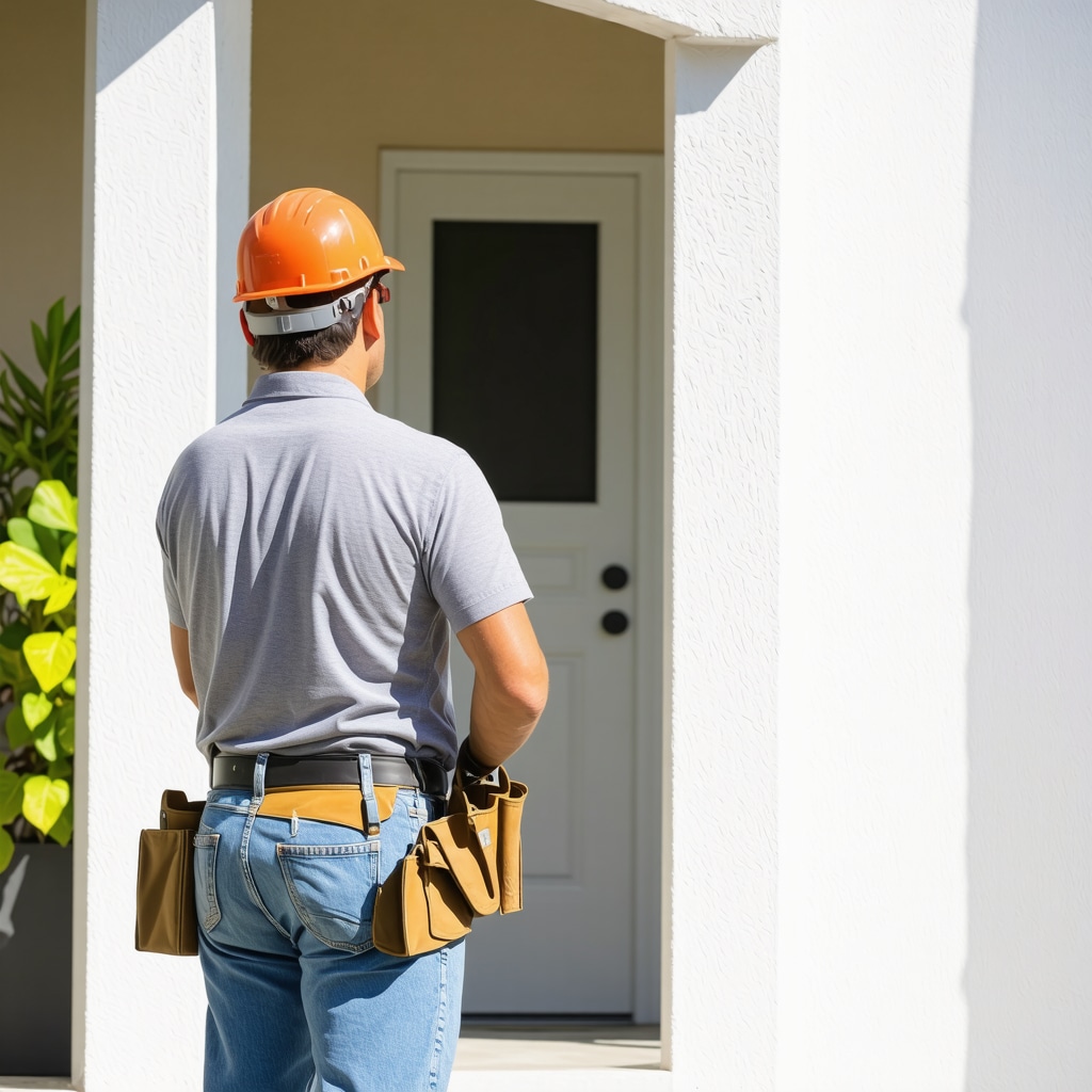 Contractor inspecting Tampa home for renovation project