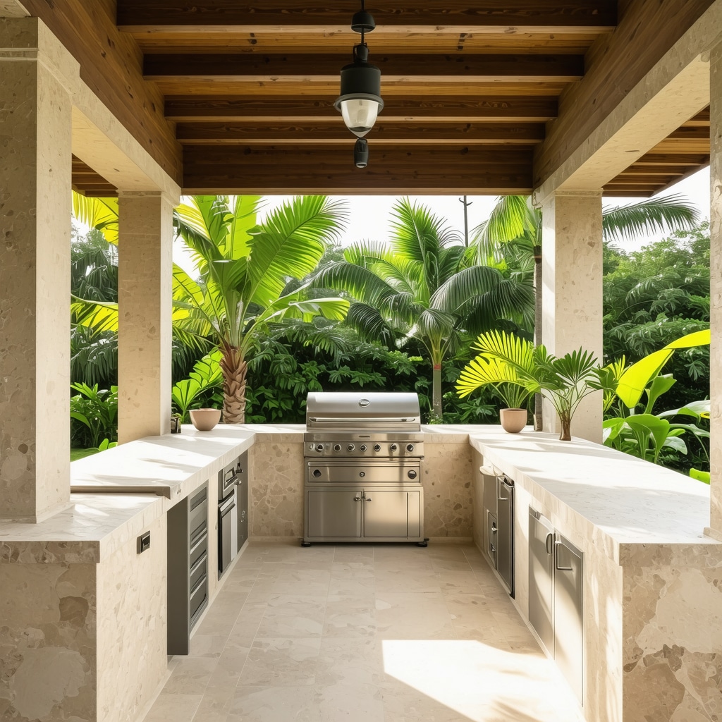Beautiful outdoor kitchen with durable materials in Tampa
