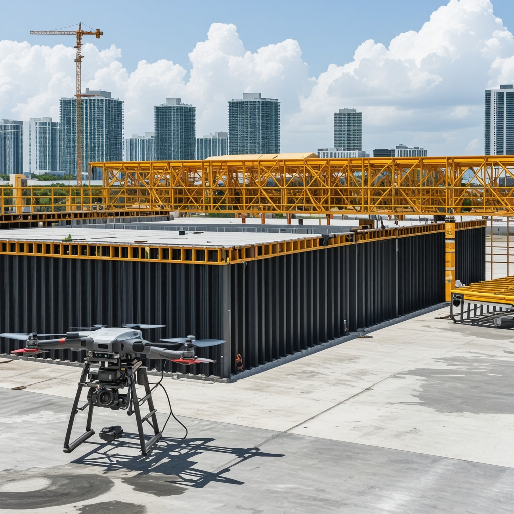 Tampa construction site with BIM and drone technology