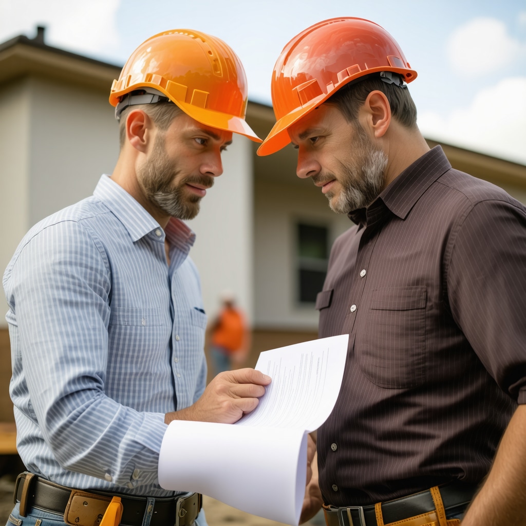 Contractor and homeowner discussing complex renovation details in Tampa