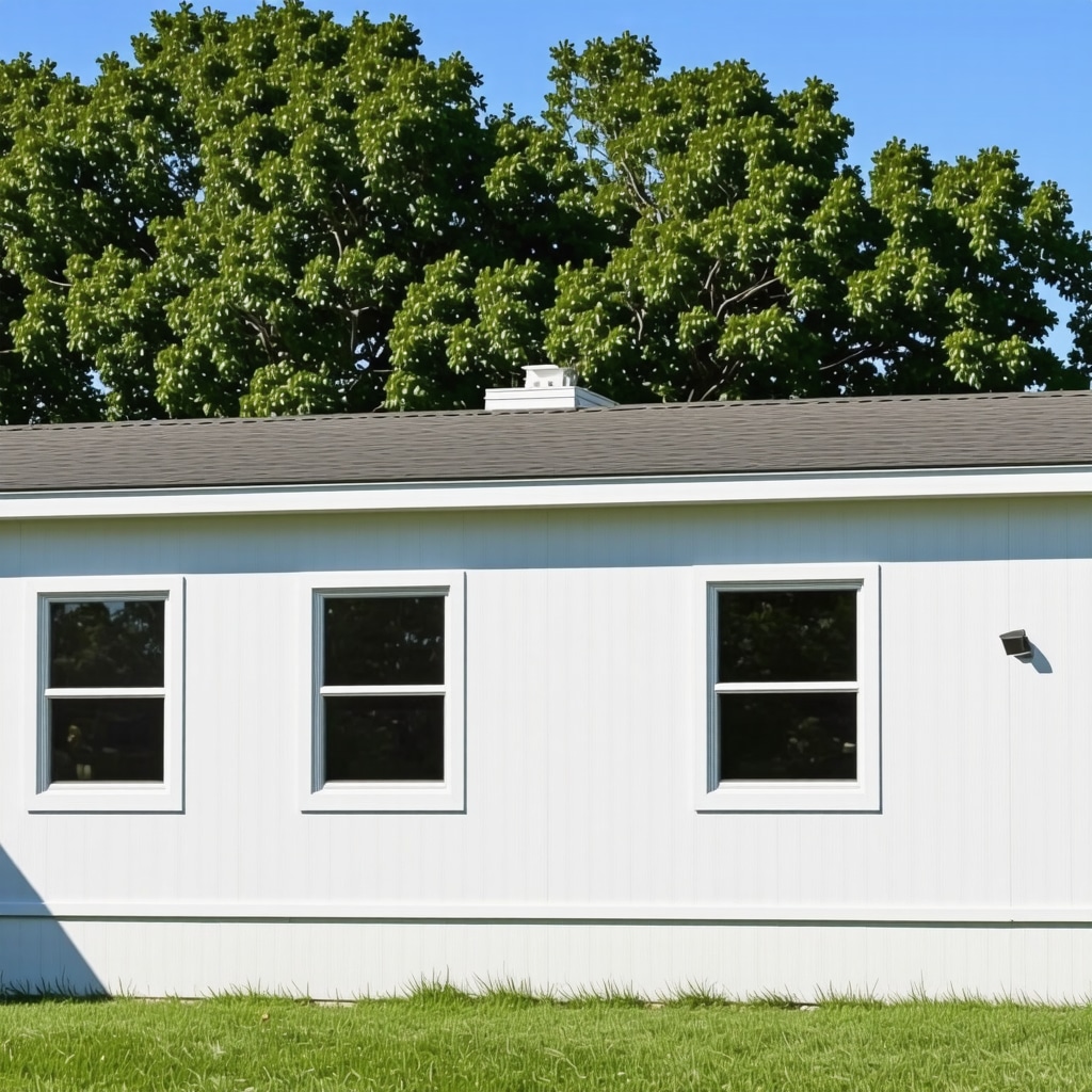 Fiber-cement siding being installed on a mobile home in Tampa, showing durability against storms