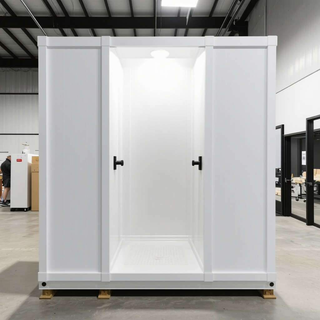 Prefabricated bathroom module installation in Tampa