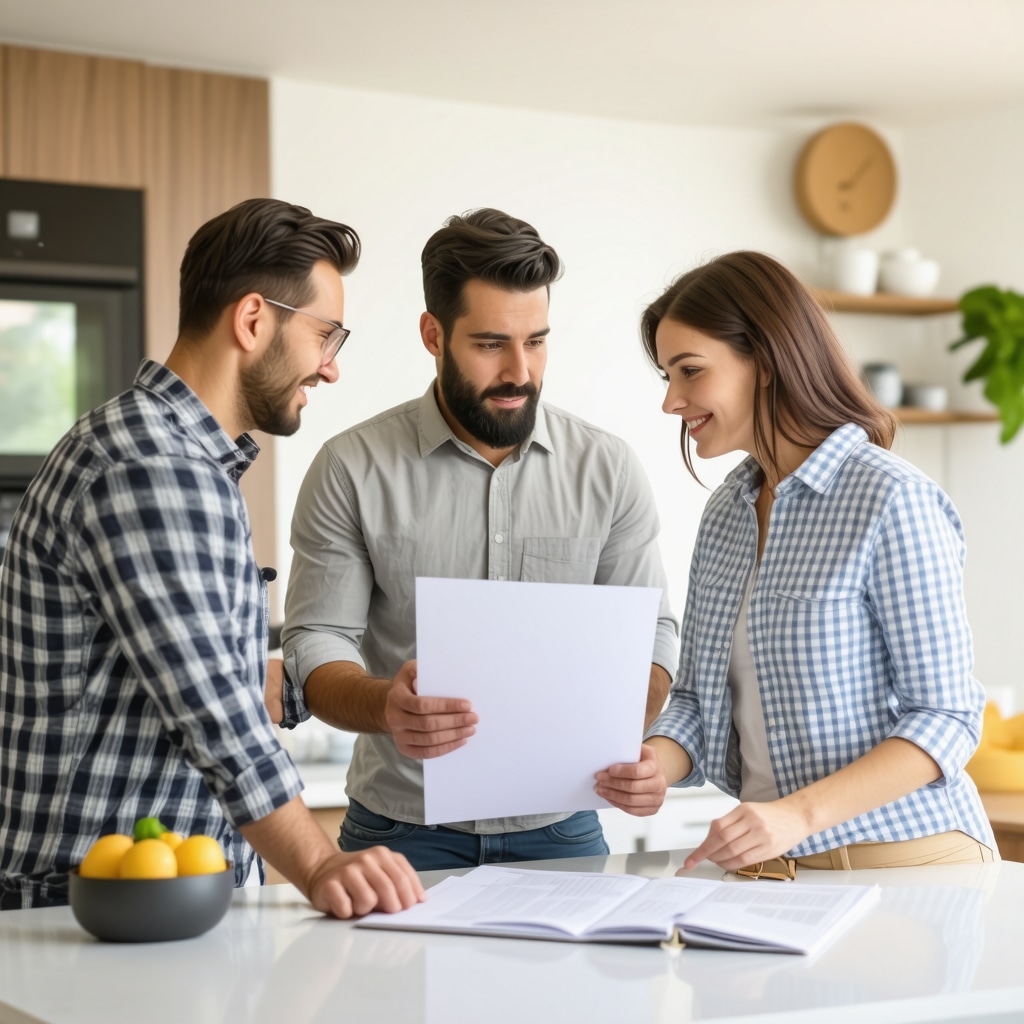 Tampa contractor discussing renovation plans with homeowner in kitchen
